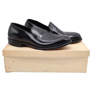 Cedar Crest Dress Shoes Boys 14 Vintage Black Leather Moc Toe Slip-On 3270